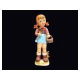 Hummel Style Bisque Girl with Basket Figurine