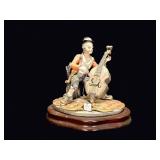Capodimonte-Style Porcelain Hobo Bassist c1970