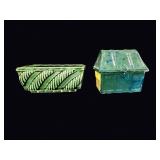 USA Pottery Leaf Planter & House Bank Lot