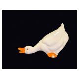 Porcelain Goose Figurine Grazing Pose 11in