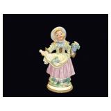 Japan Bisque Girl with Grapes Figurine