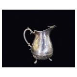 Silverplate Ice Lip Pitcher Footed Mid-20th C
