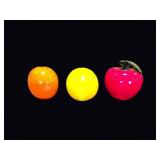 Hand Blown Art Glass Fruit Set of 3