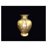 Indian Brass Baluster Vase Rope Tassel c1970