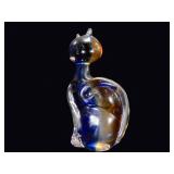 Sommerso Art Glass Cat Signed Numbered Ed