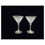 Turkish Cut Crystal Pinwheel Martini Glasses