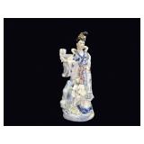 Chinese Porcelain Beauty with Fan Late 20th C