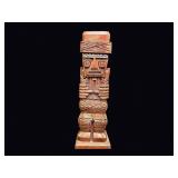 Carved Wood Inca Style Totem Figure 19in