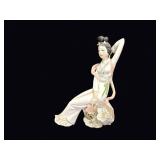 Shiwan Style Porcelain Lady Figurine 12in