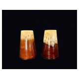 Brown Drip Glaze Stoneware Shakers 1960s