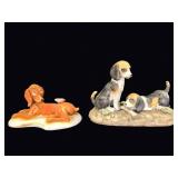 Andrea Sadek Bisque Beagle Dachshund Figurines