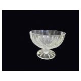 Cut Crystal Footed Compote Diamond Cut Band