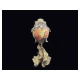 Mosaic Glass Fish Sculpture on Stand