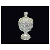 LE Smith Moon and Stars Glass Covered Compote