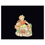 Japan Hummel-Style Girl Lamb Planter c1950s