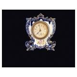 Victorian Flow Blue Porcelain Mantel Clock