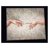 W Harris Creation of Adam Hands Oil on Canvas