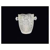 Cut Crystal Hobstar Ice Bucket Sawtooth Rim
