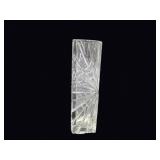 Pressed Glass Starburst Block Vase 10.5in