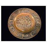 Copper Repouss© Charger Dutch Tavern Scene