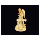 Porcelain Angel Figurine Dove Column 13in