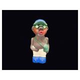 Painted Terracotta Swimmer Figurine 10in