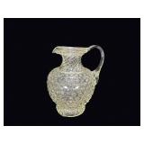 EAPG Hobnail Glass Pitcher Swirl Neck c1900