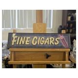 Vintage Fine Cigars Wood Wall Sign