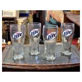 Set of 4 Vintage Miller Beer Glasses