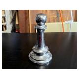 Chrome-Plated Metal Chess Pawn Sculpture