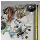 Vintage Glass Chandelier Parts