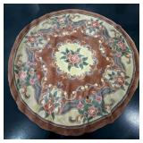 Vintage Chinese Aubusson Style Sculpted Round Flor