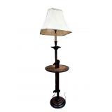 Figural Harvest Farmer Table Lamp with Beaded Frin