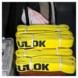 Group of Seculok 4' x 15' Polyester Web Slings