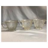 THREE VINTAGE JEANNETTE IRIS AND HERRINGBONE THREE VINTAGE JEANNETTE IRIS AND HERRINGBONE