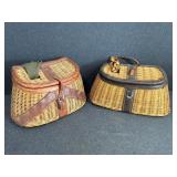 2 - Wicker Fishing Creel Baskets