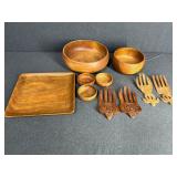 Wooden Salad Bowl Set