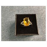 New Sterling Silver Citrine Ring