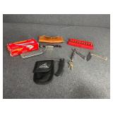 Lot of Pocket Knives, Multitools & Ammo