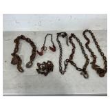 Lot of Metal Chains and Hooks
