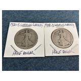 1918-D & 1920-S Walking Liberty Half Dollars