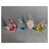 4 - Art Glass Figures