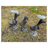 3 - Metal Duck Lawn Ornaments