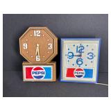 2 - Pepsi Advertising Wall Hanging Clocks
