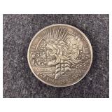 1935 Peace Dollar Skull Design Hobo Coin
