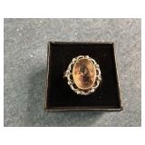 New Sterling Silver Smoky Quartz Ring