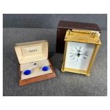 Swank Enamel Tie & Cuff Set with Clock