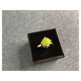 New Sterling Silver Green Copper Turquoise Ring