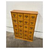 Oak Card File Cabinet
