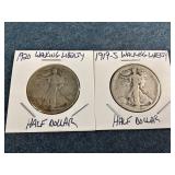 1919-S & 1920 Walking Liberty Half Dollars